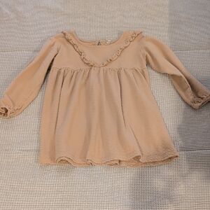 Quincy Mae Tan Ruffle Dress
